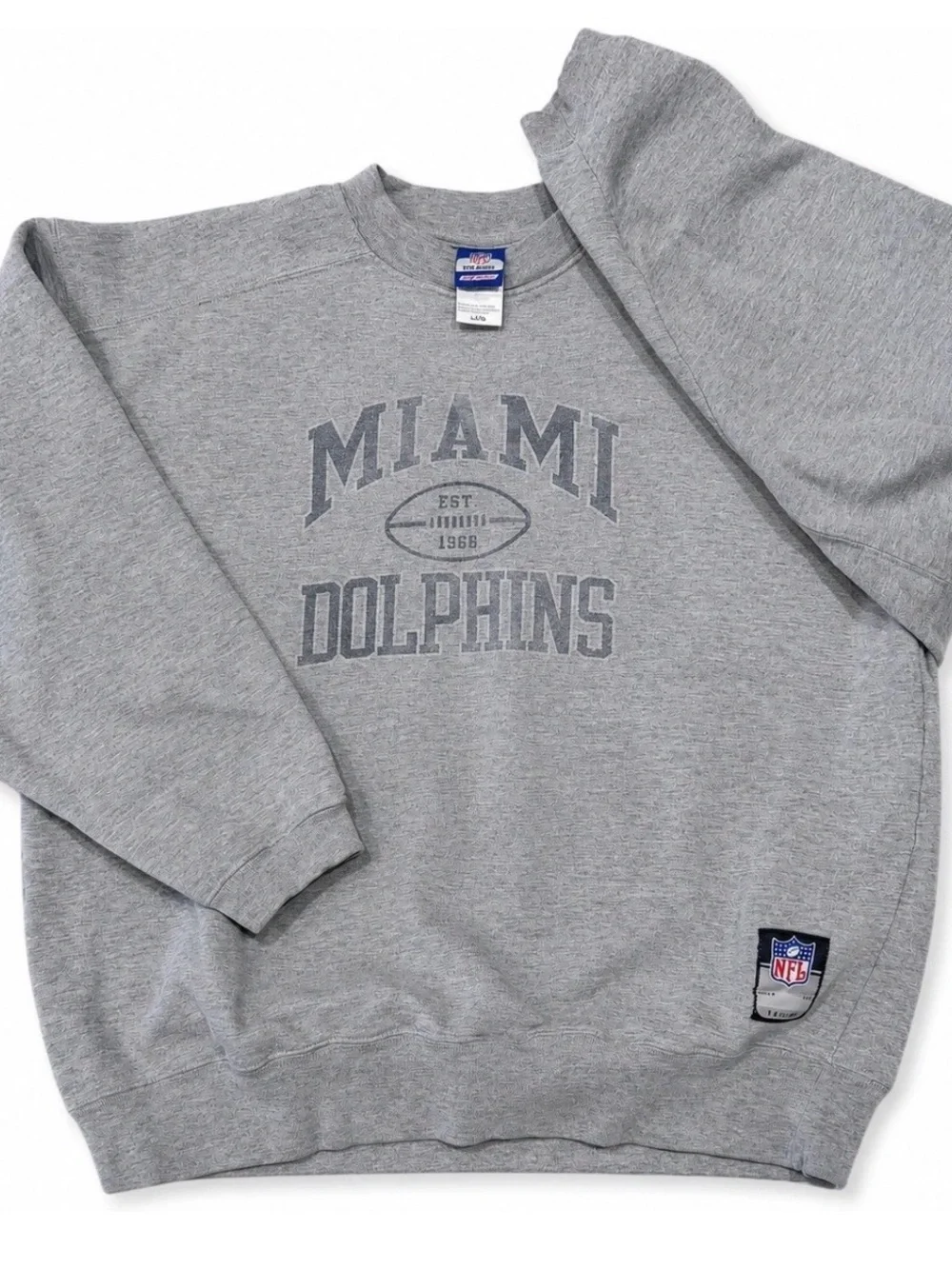 Vintage Reebok Miami Dolphins NFL Crewneck Sweatshirt Gray Men's Large